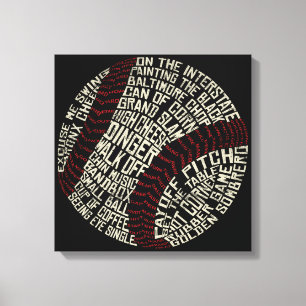 Baseball Slang Wordprogramma Canvas Afdruk