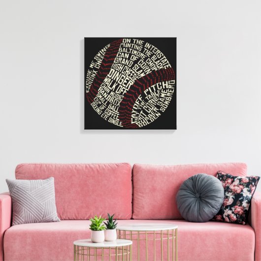 Baseball Slang Wordprogramma Canvas Afdruk (Insitu (Woonkamer))