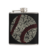 Baseball Slang Wordprogramma Heupfles (Voorkant)