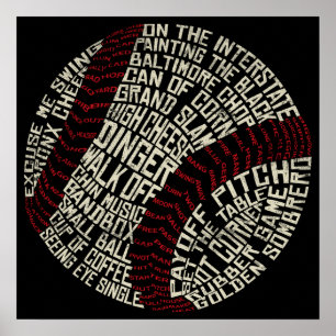 Baseball Slang Wordprogramma Poster