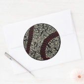 Baseball Slang Words Word Art Ronde Sticker (Envelop)