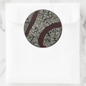 Baseball Slang Words Word Art Ronde Sticker (Tas)