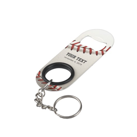 Baseball Sleutelhanger Flessenopener (Achterkant Gekanteld)