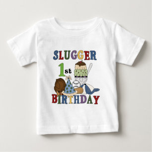 Baseball Slugger 1st Birthday Tshirts en Gifts