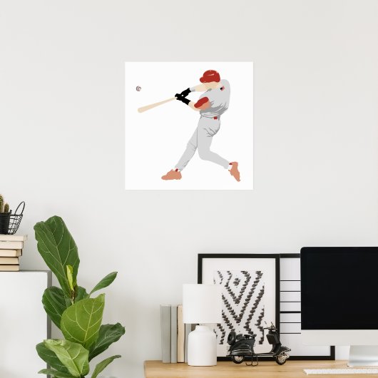Baseball Slugger Poster (Thuiskantoor)