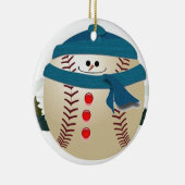 Baseball sneeuwkaneeltje keramisch ornament (Rechts)