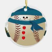 Baseball sneeuwkaneeltje keramisch ornament (Voorkant)