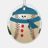 Baseball sneeuwkaneeltje keramisch ornament (Links)