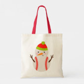 Baseball Sneeuwman Boodschappentas Tote Bag (Achterkant)