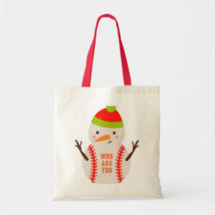 Baseball Sneeuwman Boodschappentas Tote Bag