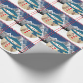 Baseball sneeuwman cadeaupapier (Hoek)