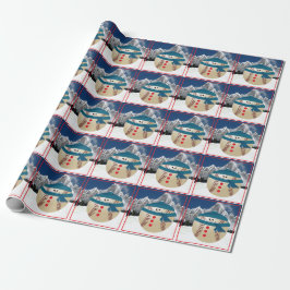 Baseball sneeuwman cadeaupapier