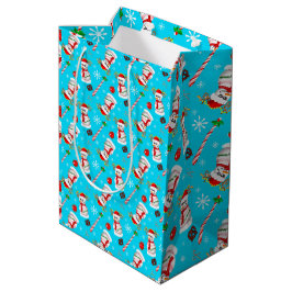 Baseball Sneeuwman Kerst Viering Patroon Medium Cadeauzakje