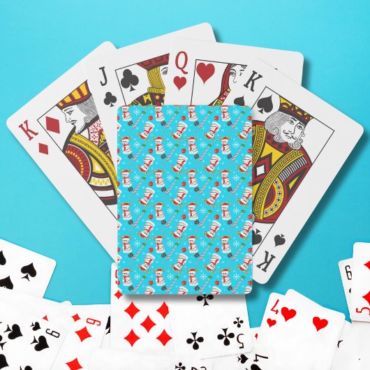 Baseball Sneeuwman Kerst Viering Patroon Pokerkaarten