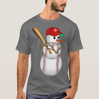 Baseball Snowman Balls Sneeuwkerstcadeaus M T-shirt