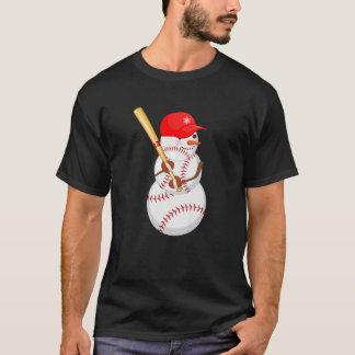 Baseball Snowman Balls Sneeuwkerstcadeaus M T-shirt