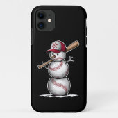 Baseball Snowman Balls Sneeuwkerstcadeautjes Case-Mate iPhone Case (Achterkant)