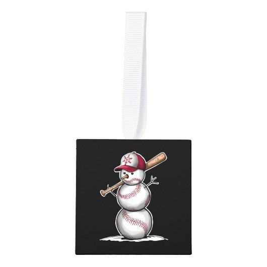 Baseball Snowman Balls Sneeuwkerstcadeautjes Decoratie (Voorkant)