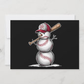 Baseball Snowman Balls Sneeuwkerstcadeautjes Feestdagenkaart (Voorkant)