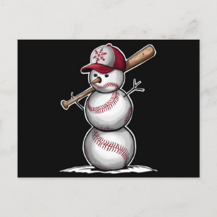 Baseball Snowman Balls Sneeuwkerstcadeautjes Feestdagenkaart