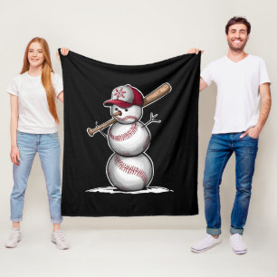 Baseball Snowman Balls Sneeuwkerstcadeautjes Fleece Deken