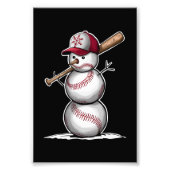 Baseball Snowman Balls Sneeuwkerstcadeautjes Foto Afdruk (Voorkant)