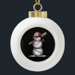 Baseball Snowman Balls Sneeuwkerstcadeautjes Keramische Bal Ornament<br><div class="desc">Baseball Snowman Balls Sneeuwkerstcadeautjes</div>