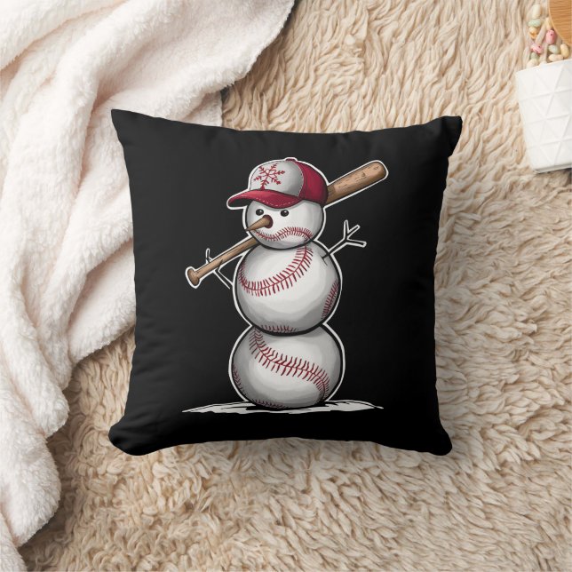 Baseball Snowman Balls Sneeuwkerstcadeautjes Kussen (Deken)