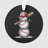 Baseball Snowman Balls Sneeuwkerstcadeautjes Ornament (voorkant)