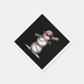Baseball Snowman Balls Sneeuwkerstcadeautjes Servet (Hoek)