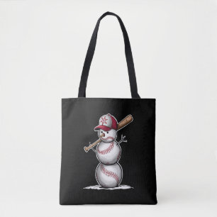 Baseball Snowman Balls Sneeuwkerstcadeautjes Tote Bag