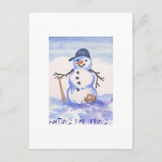 Baseball Snowman Briefkaart (Voorkant)