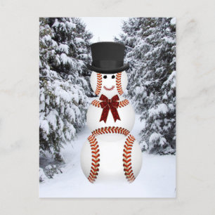 Baseball Snowman Briefkaart