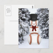 Baseball Snowman Briefkaart (Voorkant / Achterkant)