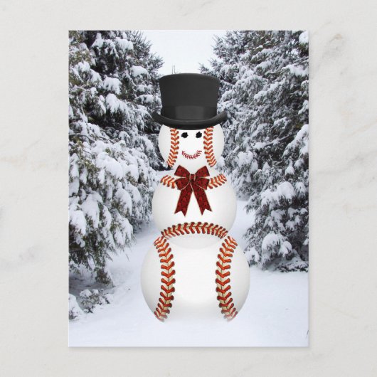 Baseball Snowman Briefkaart (Voorkant)
