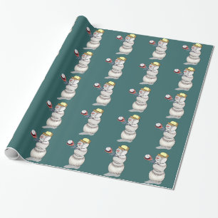 Baseball Snowman Cadeaupapier