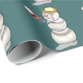 Baseball Snowman Cadeaupapier (Rol Hoek)