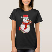 Baseball Snowman Christmas Game Day  For Baseball T-shirt (Voorkant)