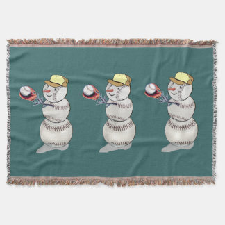 Baseball Snowman Deken