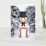 Baseball Snowman Feestdagen Kaart<br><div class="desc">Baseballs or softballs fixed up as a snowman in a snowy winter background sports fan Christmas greeting card</div>