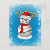 Baseball Snowman gedeorbeerd met populaire snacks Briefkaart (Voorkant)