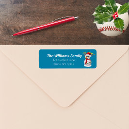 Baseball Snowman gedeorbeerd met populaire snacks Etiket