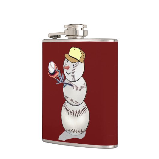 Baseball Snowman Heupfles (Links)