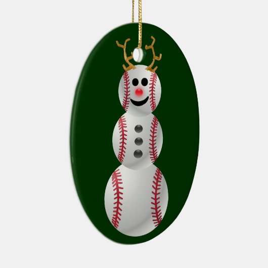 Baseball Snowman Keramisch Ornament (Rechts)