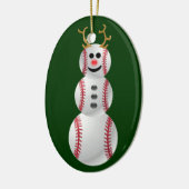 Baseball Snowman Keramisch Ornament (Links)