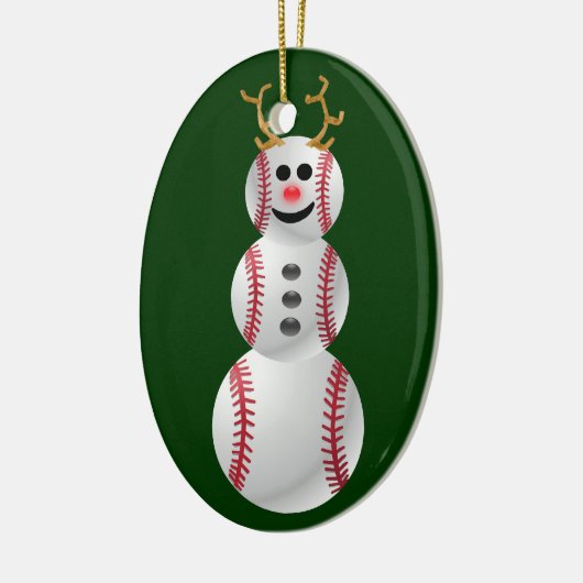 Baseball Snowman Keramisch Ornament (Links)