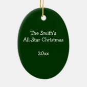 Baseball Snowman Keramisch Ornament (Achterkant)