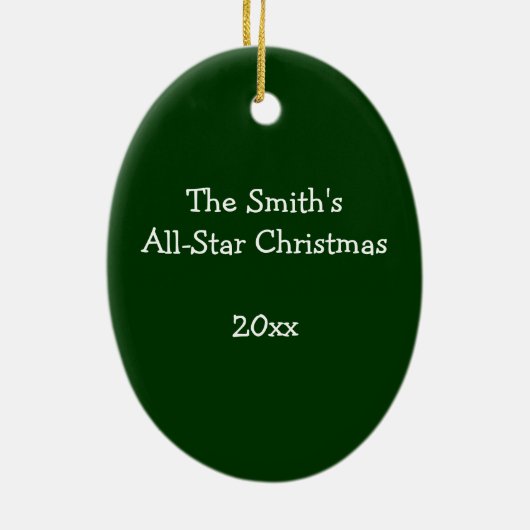 Baseball Snowman Keramisch Ornament (Achterkant)