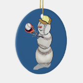 Baseball Snowman Keramisch Ornament (Rechts)