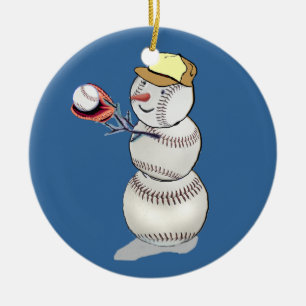 Baseball Snowman Keramisch Ornament